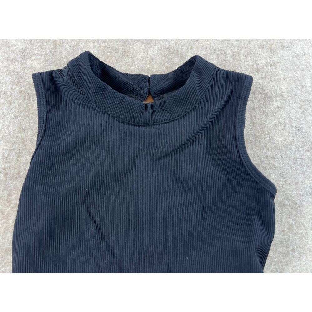 Evie's Closet Black Ribbed Leotard/ Swim Adult XS - Picture 3 of 4